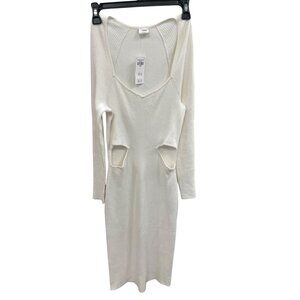Abercrombie & Fitch Long-Sleeve Ribbed Knit sweater maxi dress Size L SKU 8447